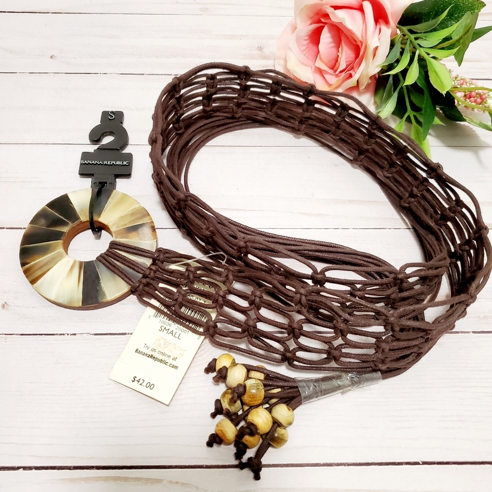 NWT Banana Republic Shell Corded Knot Tie Belt